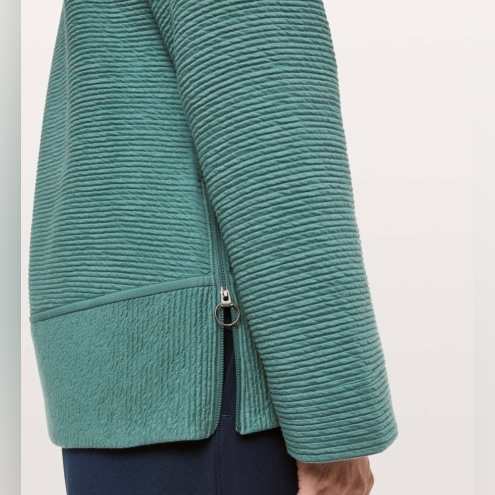 Lululemon On Repeat Mock Neck Pullover Sweater Green Smoke Size 4 - Picture 4 of 14